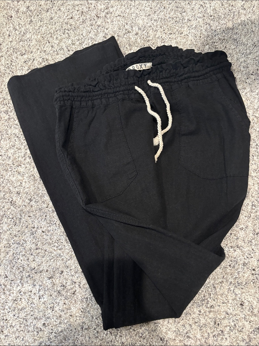 Roxy Oceanside linen beach pants black XS